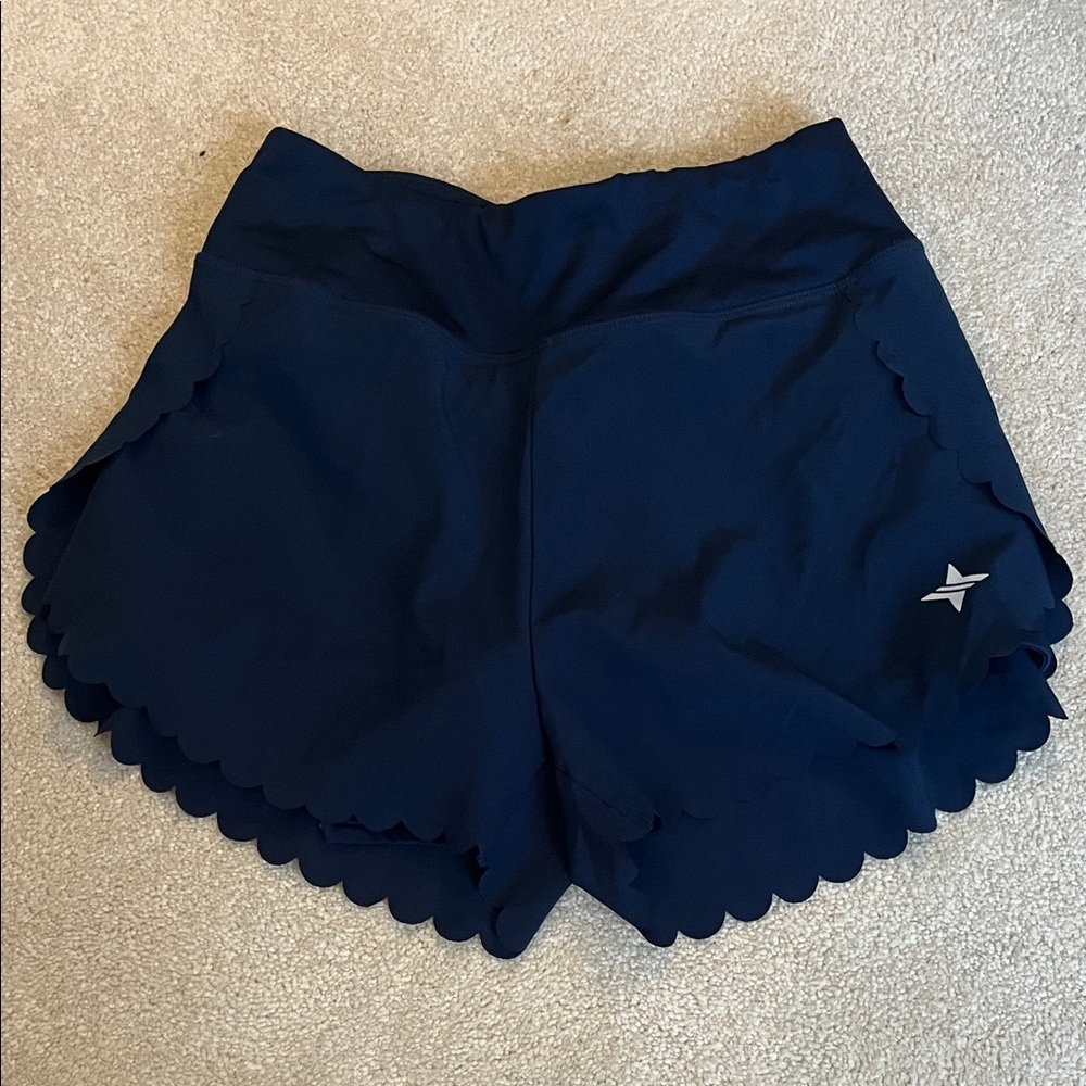 Tuckernuck Navy Scalloped Edge Women’s Athletic Shorts